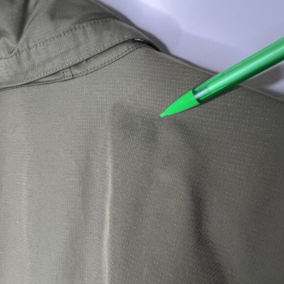 REI Jacket Mens Sz L Outdoor Softshell Lined Hidden Hood Green Full Zip - Picture 8 of 16